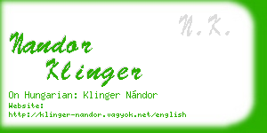 nandor klinger business card